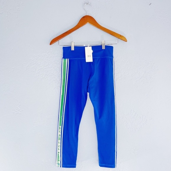 Tory Sport RETRO STRIPE CROPPED LEGGINGS
SURF BLUE SIZE XS - Picture 1 of 8